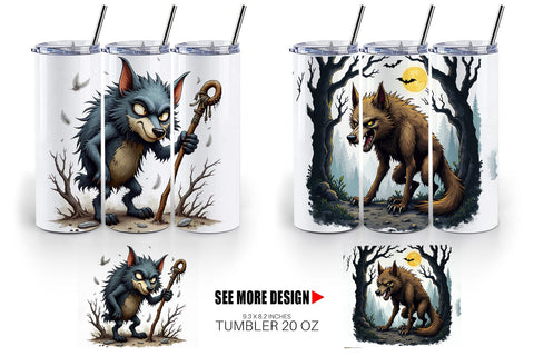 Tumbler Grumpy Werewolf Sublimation artnoy 
