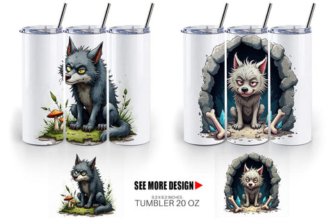 Tumbler Grumpy Werewolf Sublimation artnoy 