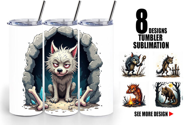 Tumbler Grumpy Werewolf Sublimation artnoy 