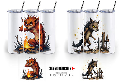 Tumbler Grumpy Werewolf Sublimation artnoy 