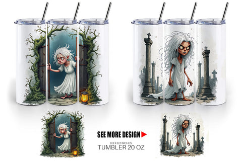 Tumbler Grumpy White Lady Sublimation artnoy 