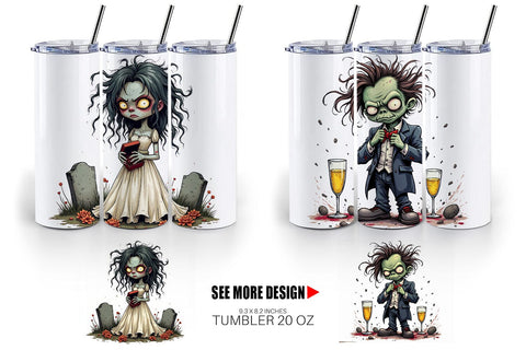 Tumbler Grumpy Zombie Couple Sublimation artnoy 