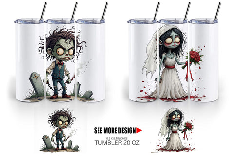 Tumbler Grumpy Zombie Couple Sublimation artnoy 
