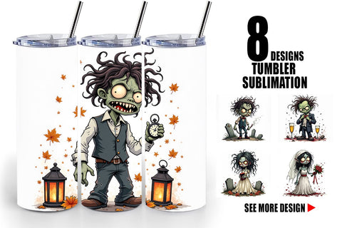 Tumbler Grumpy Zombie Couple Sublimation artnoy 
