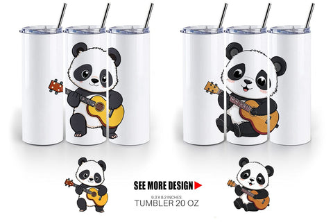 Tumbler Guitar Panda Sublimation artnoy 