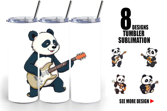 Tumbler Guitar Panda Sublimation artnoy 