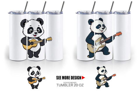 Tumbler Guitar Panda Sublimation artnoy 