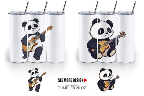 Tumbler Guitar Panda Sublimation artnoy 