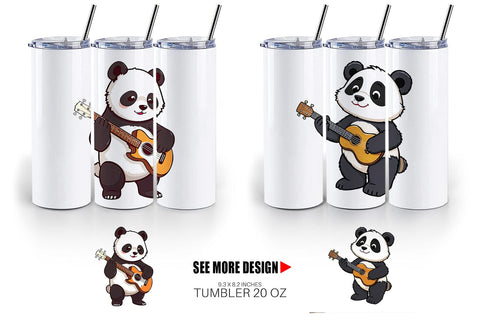 Tumbler Guitar Panda Sublimation artnoy 
