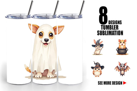 Tumbler Halloween Animals Sublimation artnoy 