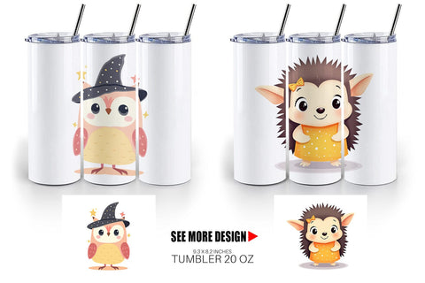 Tumbler Halloween Animals Sublimation artnoy 