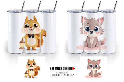 Tumbler Halloween Animals Sublimation artnoy 
