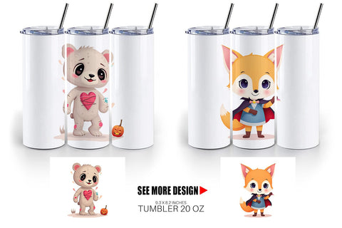Tumbler Halloween Animals Sublimation artnoy 
