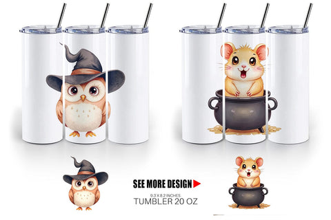 Tumbler Halloween Animals Sublimation artnoy 
