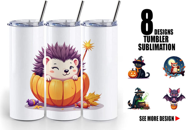 Tumbler Halloween Animals Sublimation artnoy 