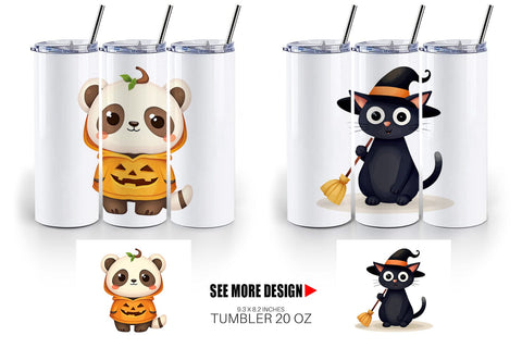 Tumbler Halloween Animals Sublimation artnoy 