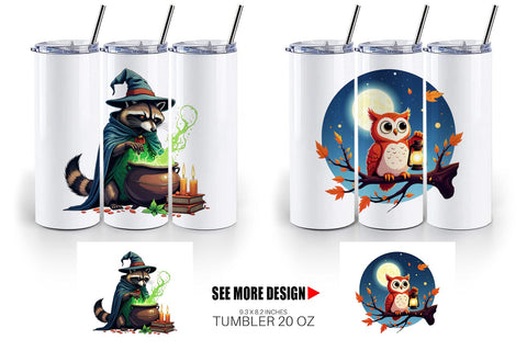 Tumbler Halloween Animals Sublimation artnoy 
