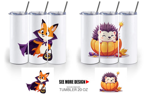 Tumbler Halloween Animals Sublimation artnoy 