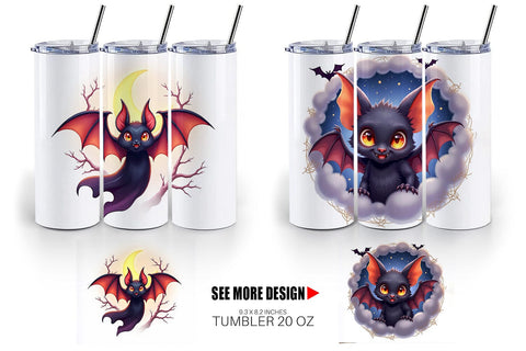 Tumbler Halloween Bat Flutter Sublimation artnoy 