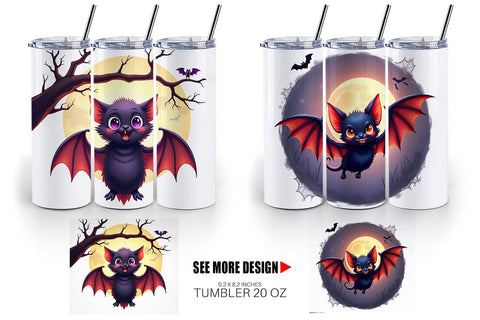 Tumbler Halloween Bat Flutter Sublimation artnoy 
