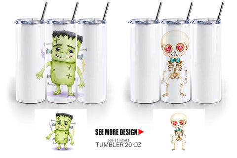 Tumbler Halloween Characters Sublimation artnoy 