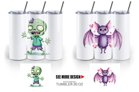 Tumbler Halloween Characters Sublimation artnoy 