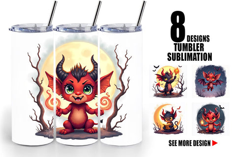 Tumbler Halloween Demon Spark Sublimation artnoy 