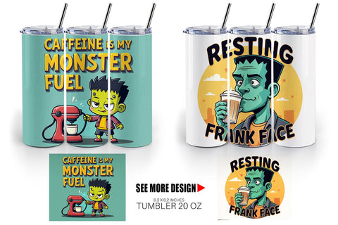 Tumbler Halloween Frankenstein Coffee Sublimation artnoy 