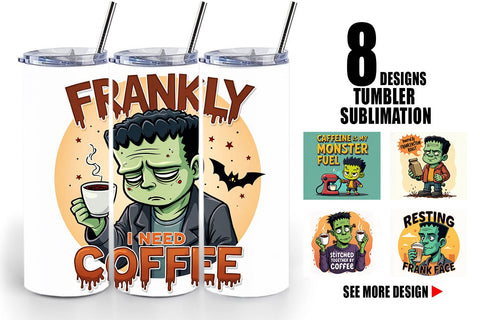 Tumbler Halloween Frankenstein Coffee Sublimation artnoy 