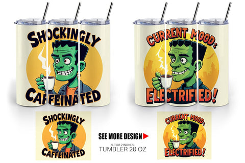 Tumbler Halloween Frankenstein Coffee Sublimation artnoy 