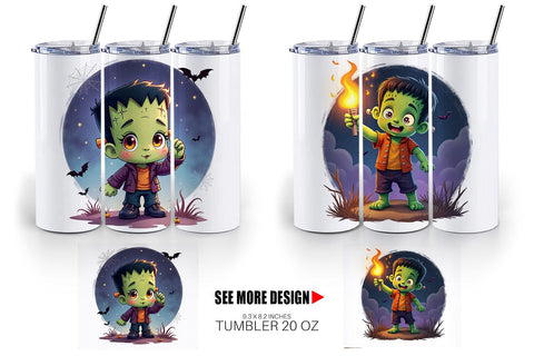 Tumbler Halloween Franky Bolt Sublimation artnoy 