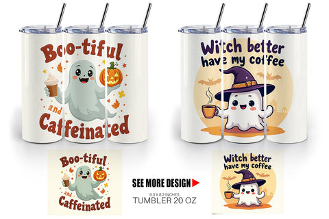 Tumbler Halloween Ghost Coffee Sublimation artnoy 
