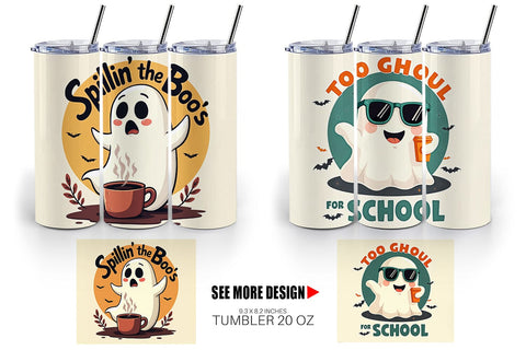 Tumbler Halloween Ghost Coffee Sublimation artnoy 