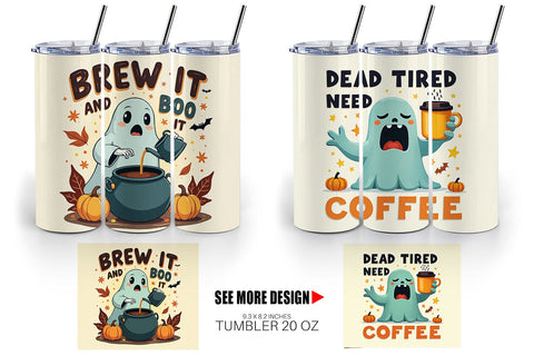 Tumbler Halloween Ghost Coffee Sublimation artnoy 