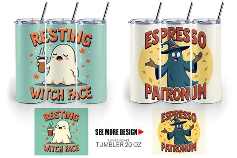 Tumbler Halloween Ghost Coffee Sublimation artnoy 