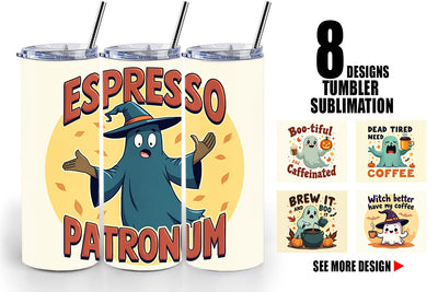 Tumbler Halloween Ghost Coffee Sublimation artnoy 