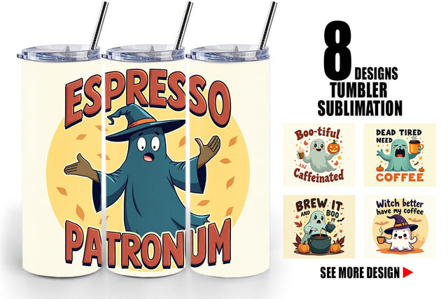 Tumbler Halloween Ghost Coffee Sublimation artnoy 