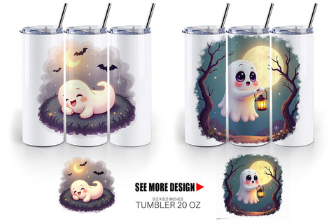Tumbler Halloween Ghostly Charm Sublimation artnoy 