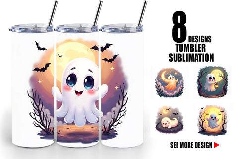 Tumbler Halloween Ghostly Charm Sublimation artnoy 