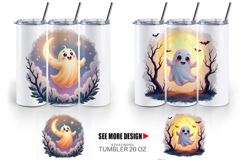 Tumbler Halloween Ghostly Charm Sublimation artnoy 