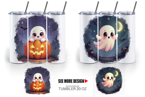Tumbler Halloween Ghostly Charm Sublimation artnoy 