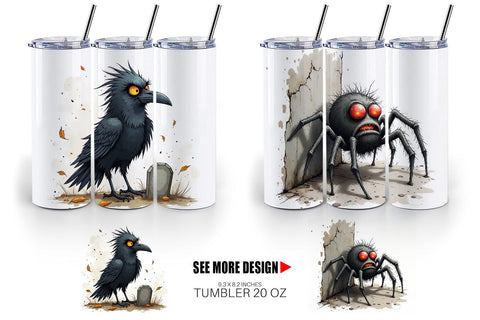 Tumbler Halloween Grumpy Critters Sublimation artnoy 