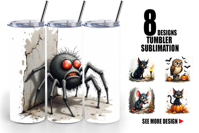 Tumbler Halloween Grumpy Critters Sublimation artnoy 