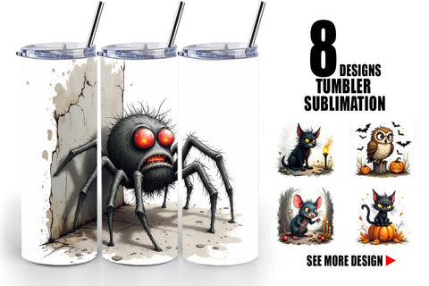 Tumbler Halloween Grumpy Critters Sublimation artnoy 