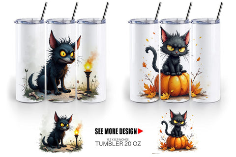 Tumbler Halloween Grumpy Critters Sublimation artnoy 