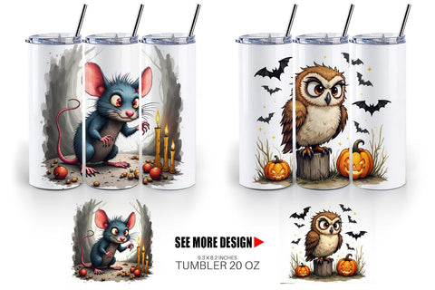 Tumbler Halloween Grumpy Critters Sublimation artnoy 