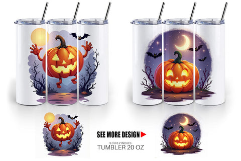 Tumbler Halloween Jack Lantern Sublimation artnoy 