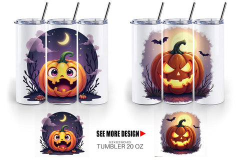 Tumbler Halloween Jack Lantern Sublimation artnoy 