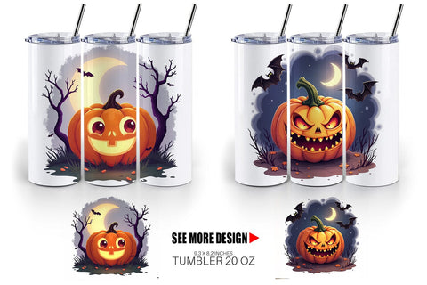 Tumbler Halloween Jack Lantern Sublimation artnoy 