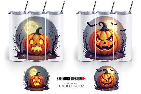 Tumbler Halloween Jack Lantern Sublimation artnoy 